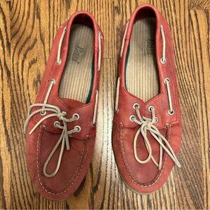 Bass Red Mens Non Marking Boat Shoes Size 10